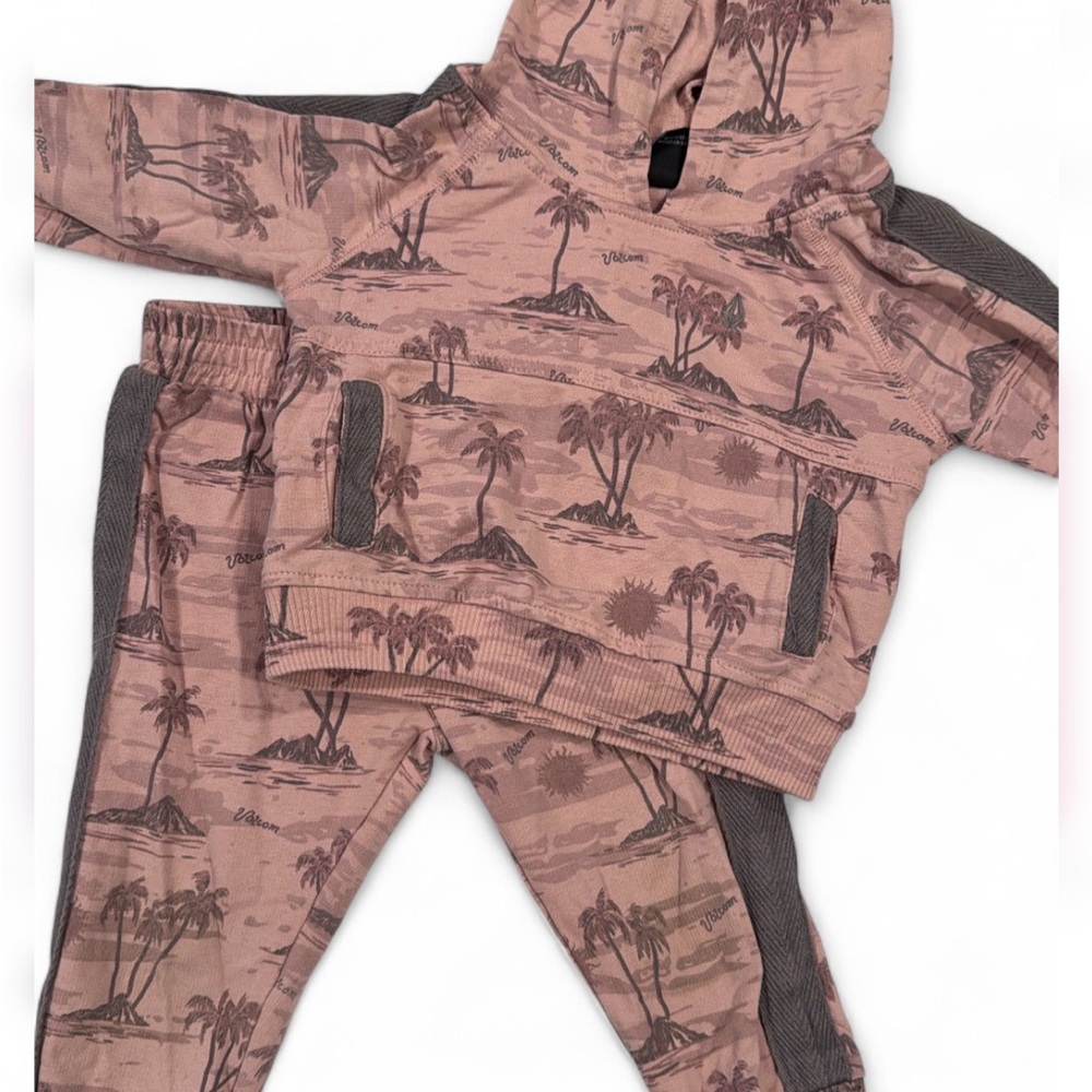 Volcom Tropical Print Hoodie and Pants Set 18M